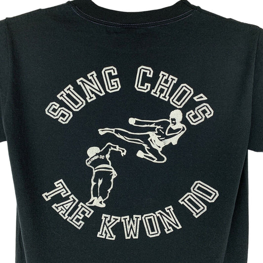 跆拳道复古 80 年代 T 恤 Sung Cho 跆拳道萨拉索塔佛罗里达 T 恤小号