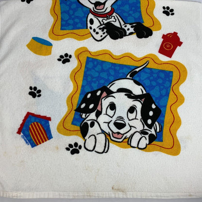 Vintage Walt Disney 101 Dalmatians Beach Towel Cartoon White Franco 90s