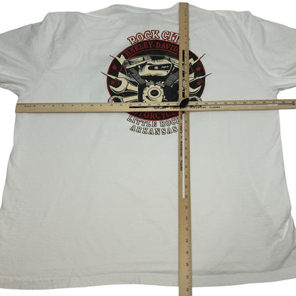 Camiseta Harley Davidson Little Rock Arkansas 4XL para motociclistas fabricada en EE. UU. para hombre, color blanco