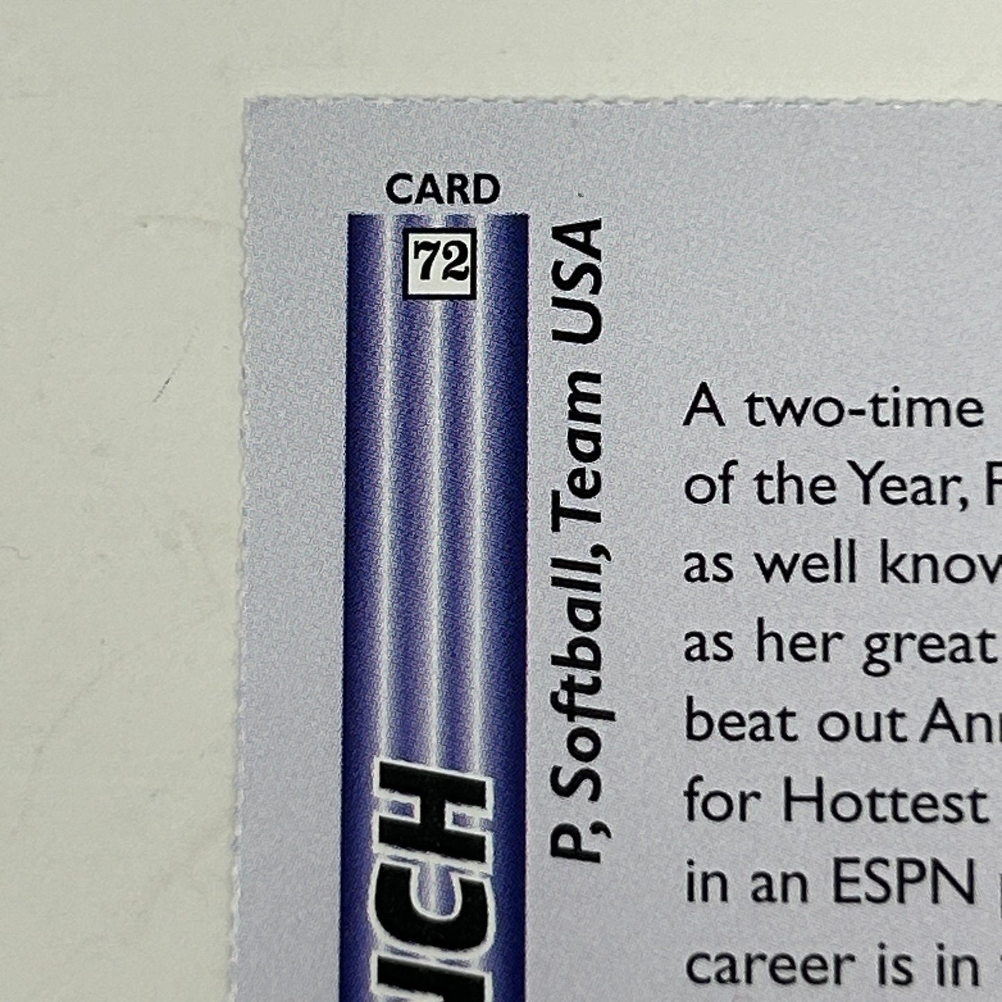 Jennie Finch Autographed Trading Card 2003 Rookie Review Signed Authenticated