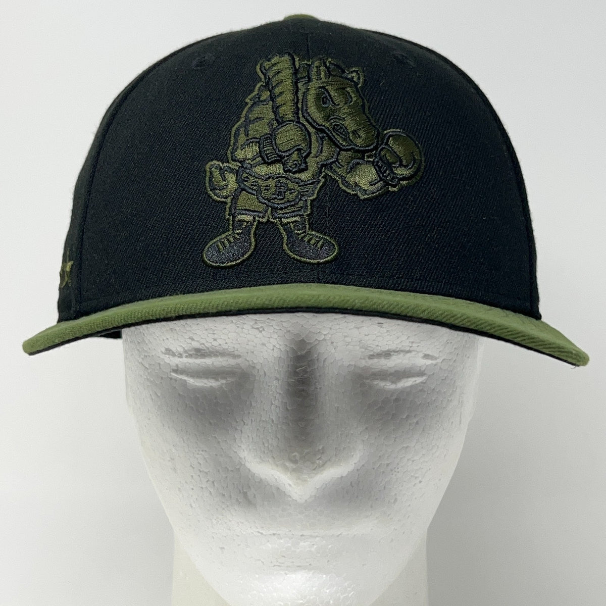 Binghamton Rumble Ponies Hat Baseball Cap Fitted 7 1/4 Black New Era Military