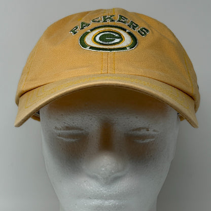 Vintage 90s Green Bay Packers Dad Hat Baseball Cap Yellow NFL Pro Line Strapback