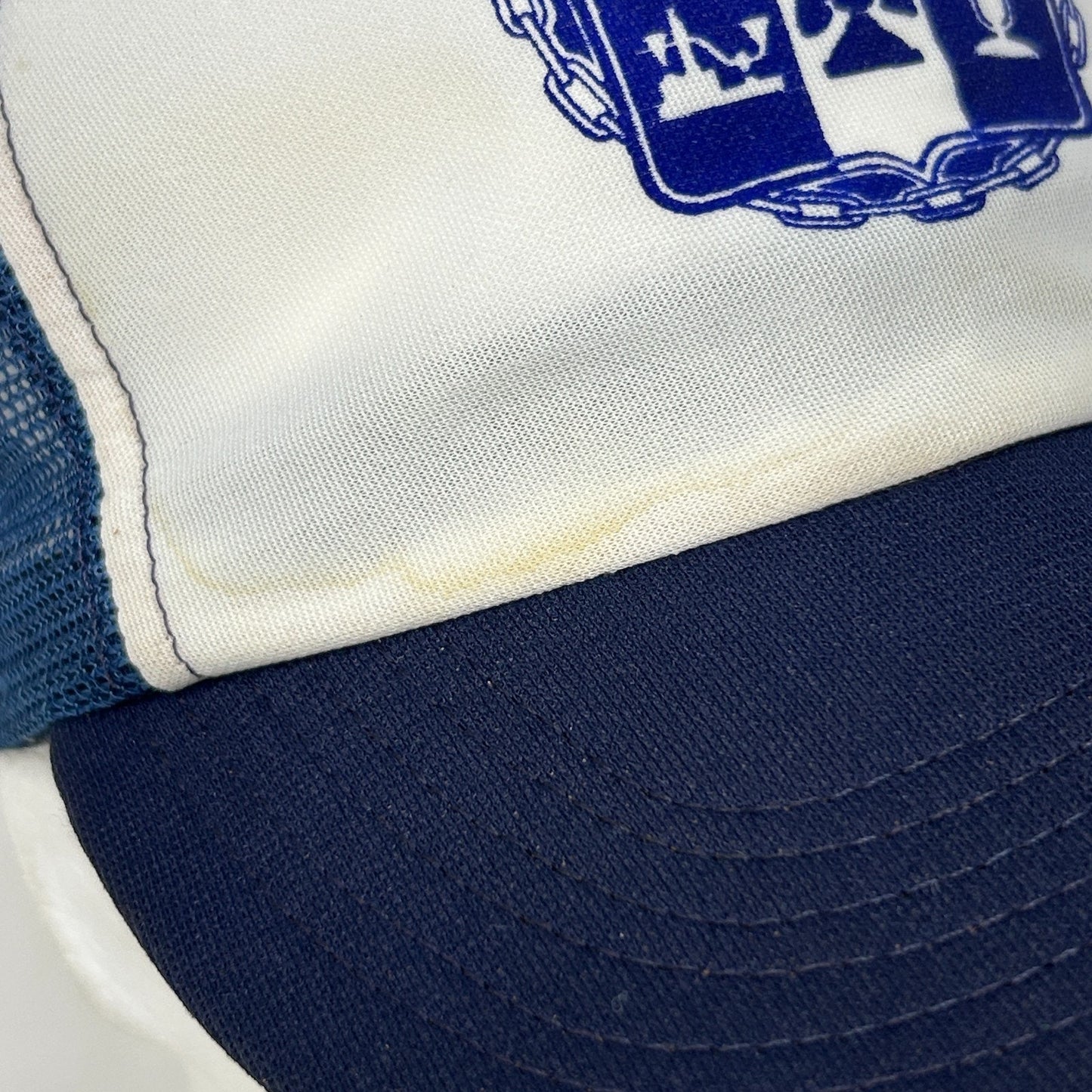 Vintage 80s CWA Communications Workers Trucker Hat Baseball Cap Snapback Blue - Neon Vintage