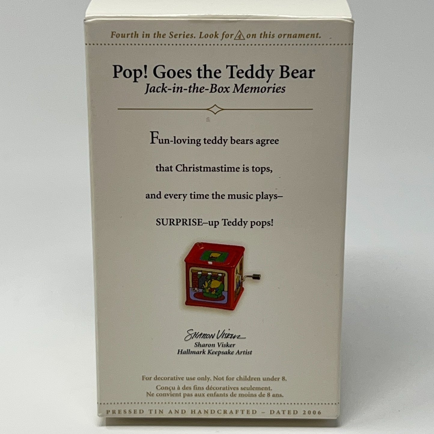 Pop Goes the Teddy Bear Hallmark Keepsake Christmas Ornament Toy 2006 Vintage