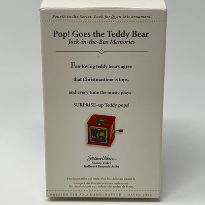 Pop Goes the Teddy Bear Hallmark Keepsake Christmas Ornament Toy 2006 Vintage