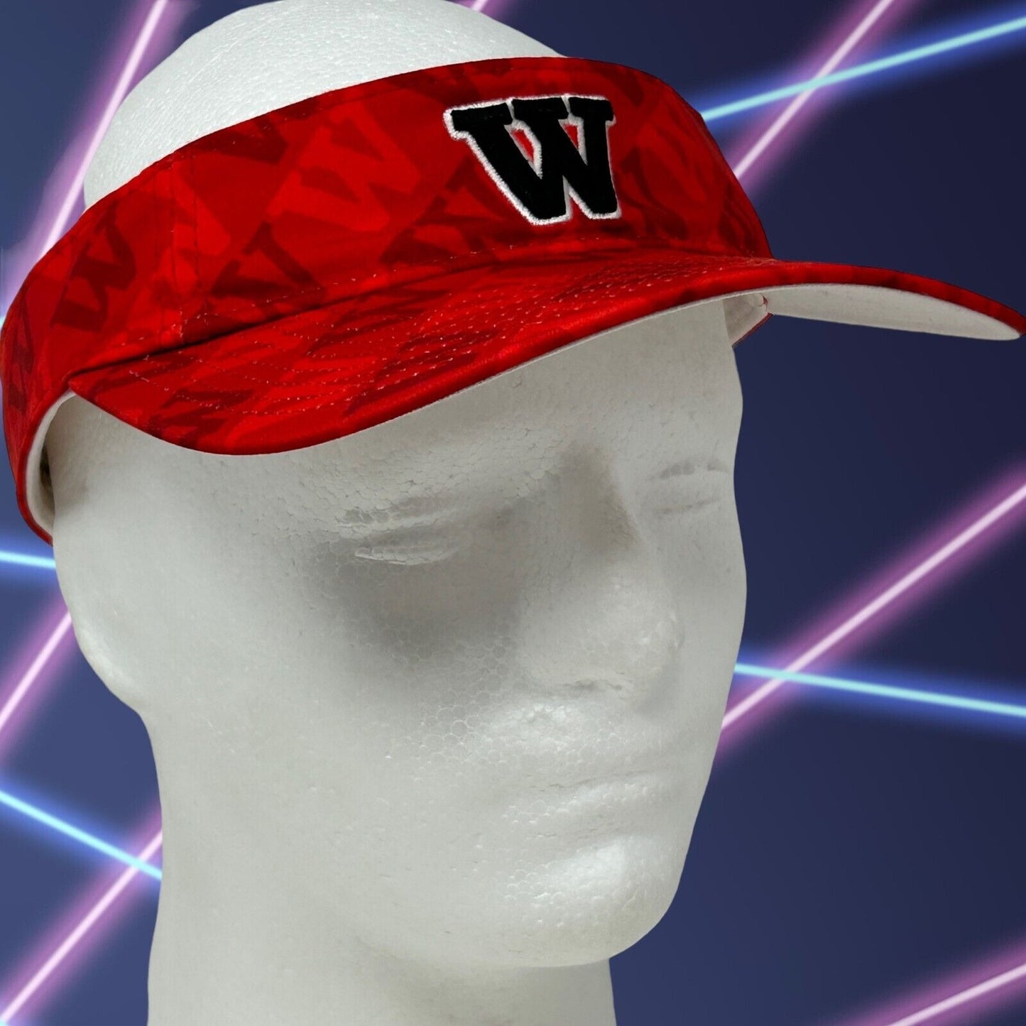 Vintage Wabash College Scarlet Visor Hat Cap 90s Indiana Strapback Red The Game