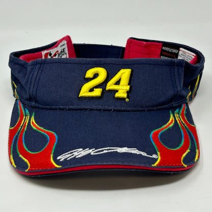 Jeff Gordon Dupont Flames Visor Hat Blue NASCAR Chase Authentics Strapback Cap