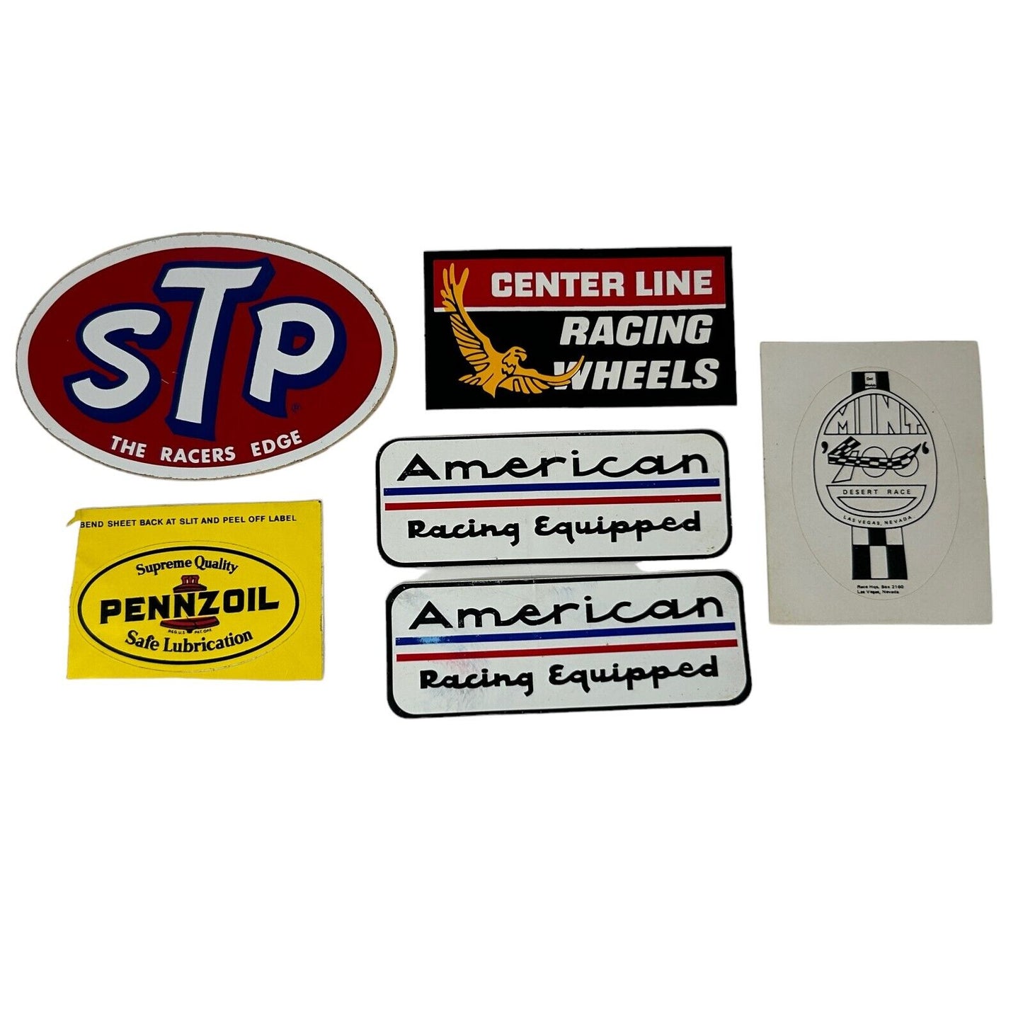 Lot of Auto Racing Vintage 60s 70s Stickers Motorsports Mint 400 STP Michelin