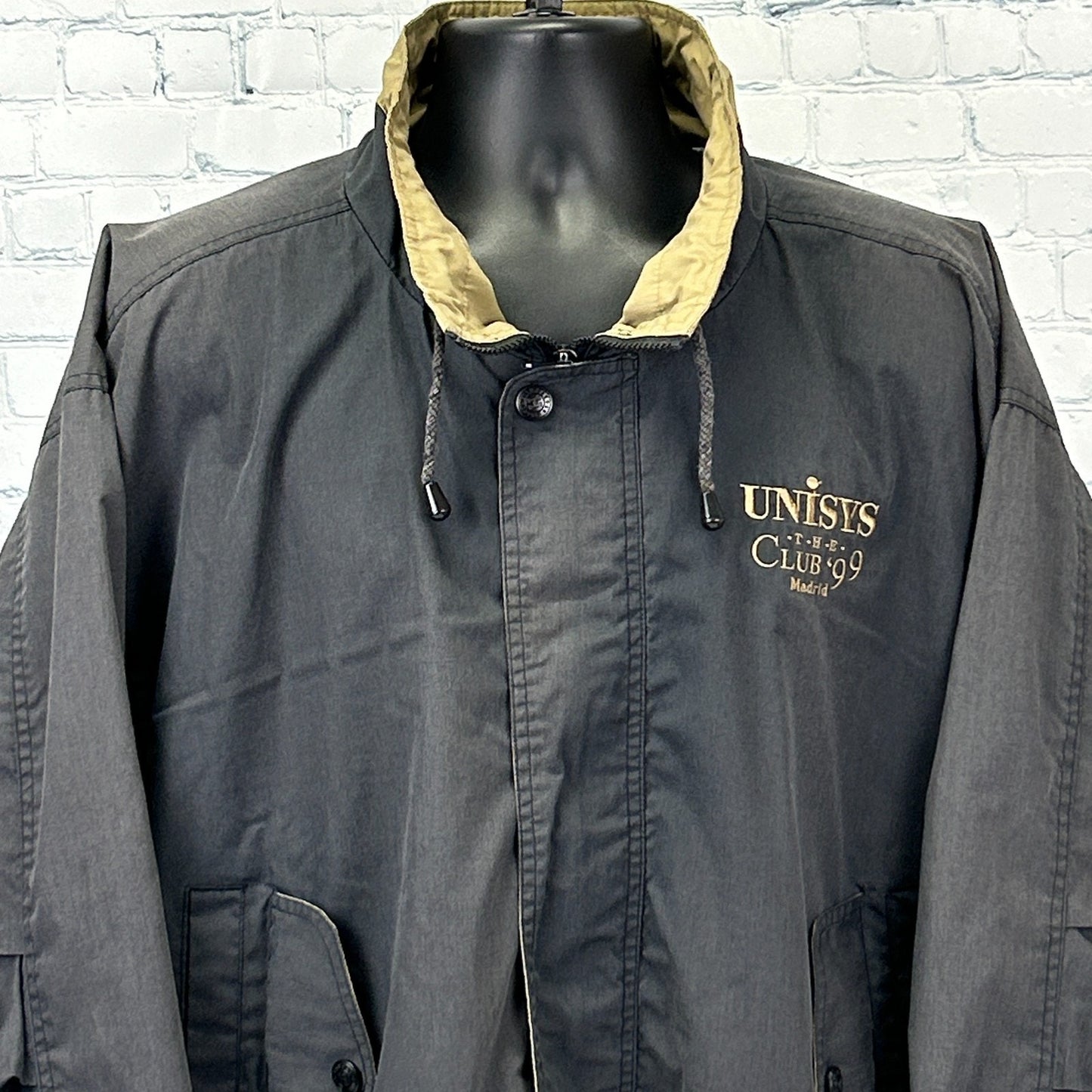 Vintage 90s Unisys The Club 99 Madrid Jacket IT Technology Tech Black XL X-Large