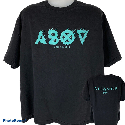 Avery Harden ABOV Atlantis T Shirt 3XL XXXL Rap Hip Hop Graphic Tee Mens Black