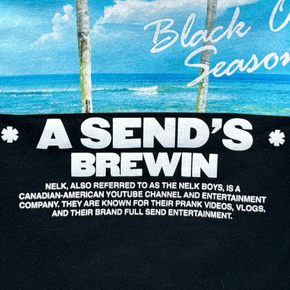 Full Send Nelk Boys T Shirt Black Out Season A Sends Brewin Palm Tree M Medium