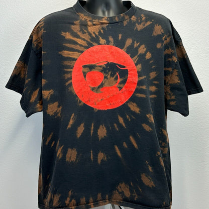 Vintage Thundercats Logo T Shirt 2XL 90s Cartoon TV Show Tie Dye Mens Black