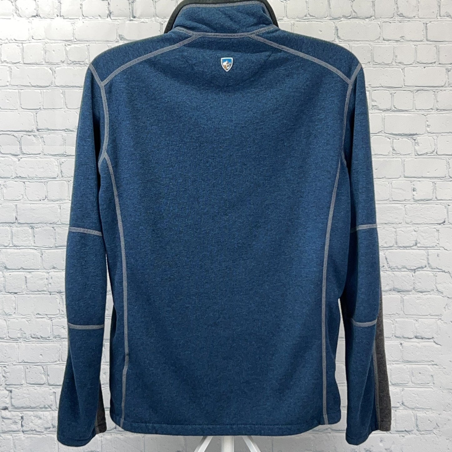 Kuhl Revel Kashmira Fleece 1/4 Quarter Zip Sweater Blue Pullover Mens L Large