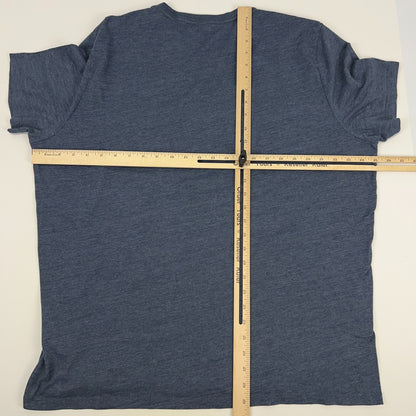Lucky Brand Luckys Vintage Motorcycle Works T Shirt XXL 2XL Blue Biker Tee