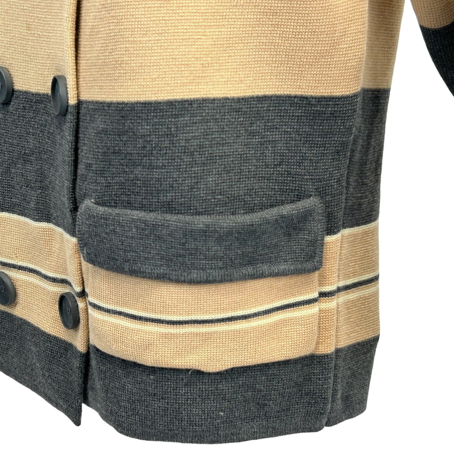 Vintage 60s Wool Sweater Jacket Collared Gia Ninno Joyce Beige Womens S Small