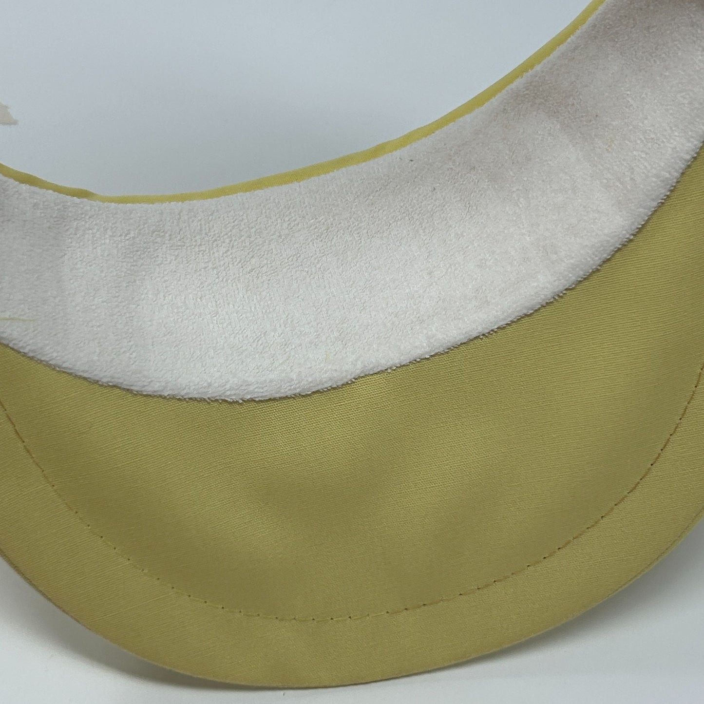 Vintage Blank Solid Visor Hat Cap Yellow 80s Strapback Golf Golfer Golfing