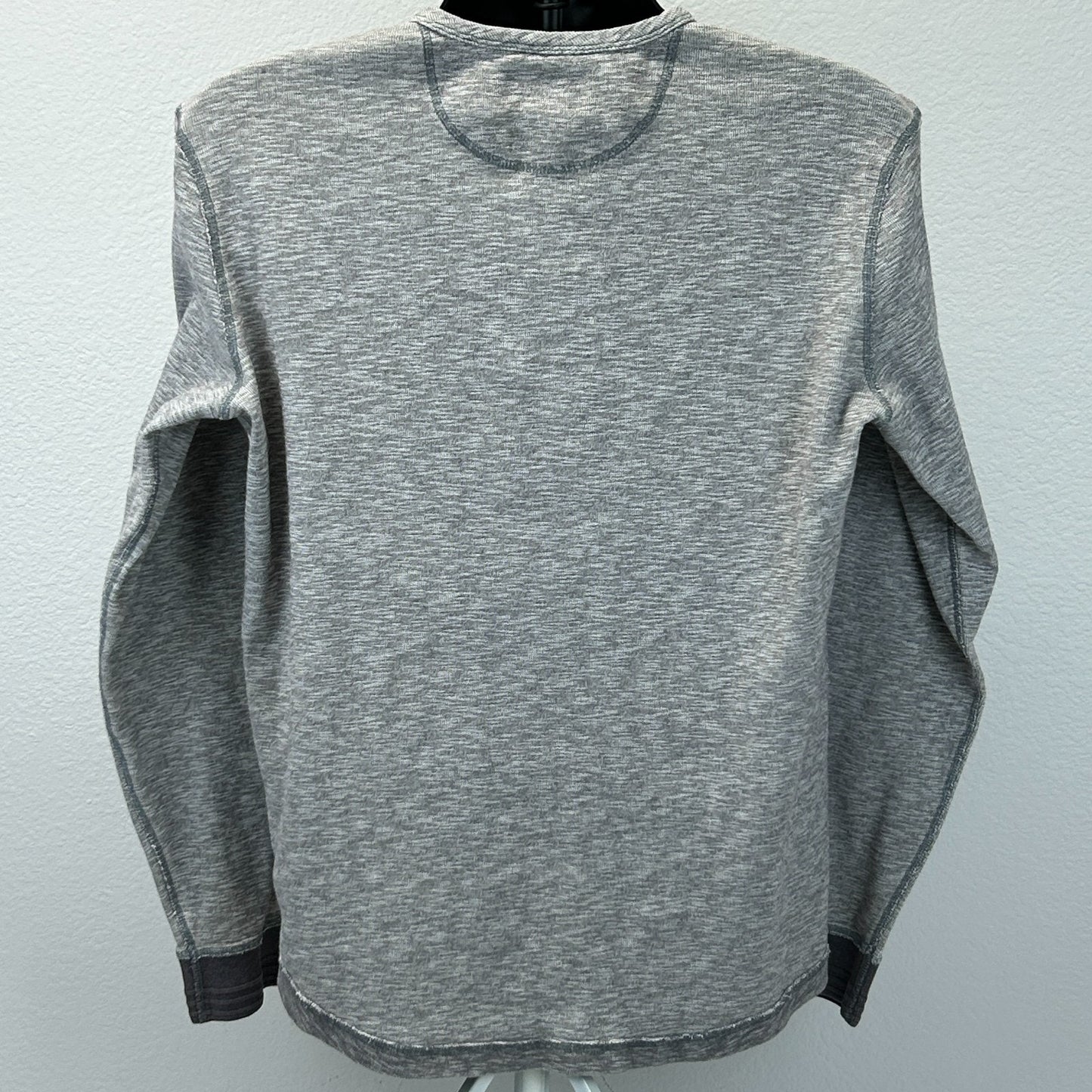 Lucky Brand Henley T Shirt Long Sleeve Gray L Large