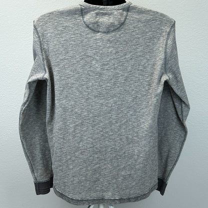 Lucky Brand Henley T Shirt Long Sleeve Gray L Large