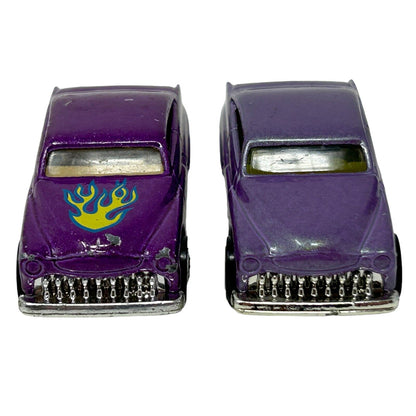 Lot of 2 Purple Passion 1949 Mercury Hot Wheels Diecast Cars Vintage 90s