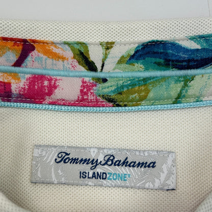 Tommy Bahama Five O'Clock IslandZone Polo Shirt Short Sleeve Ivory Mens 2XL XXL