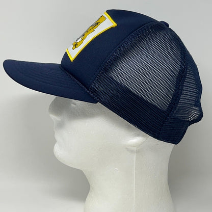 Vintage AMVETS Missouri Veterans Navy Blue Trucker Snapback Baseball Hat Cap