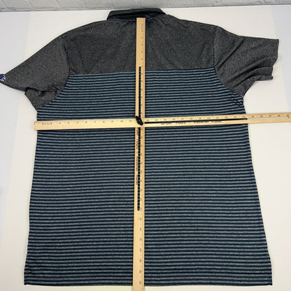 UNLV Rebels Champion Mens XL X-Large Gray Blue Striped Polo Golf Shirt NCAA Team