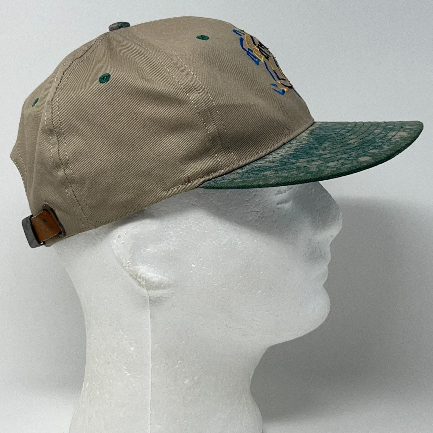 Vintage 90s Olympics Running Hat Baseball Cap Summer Games Runner Snapback Beige