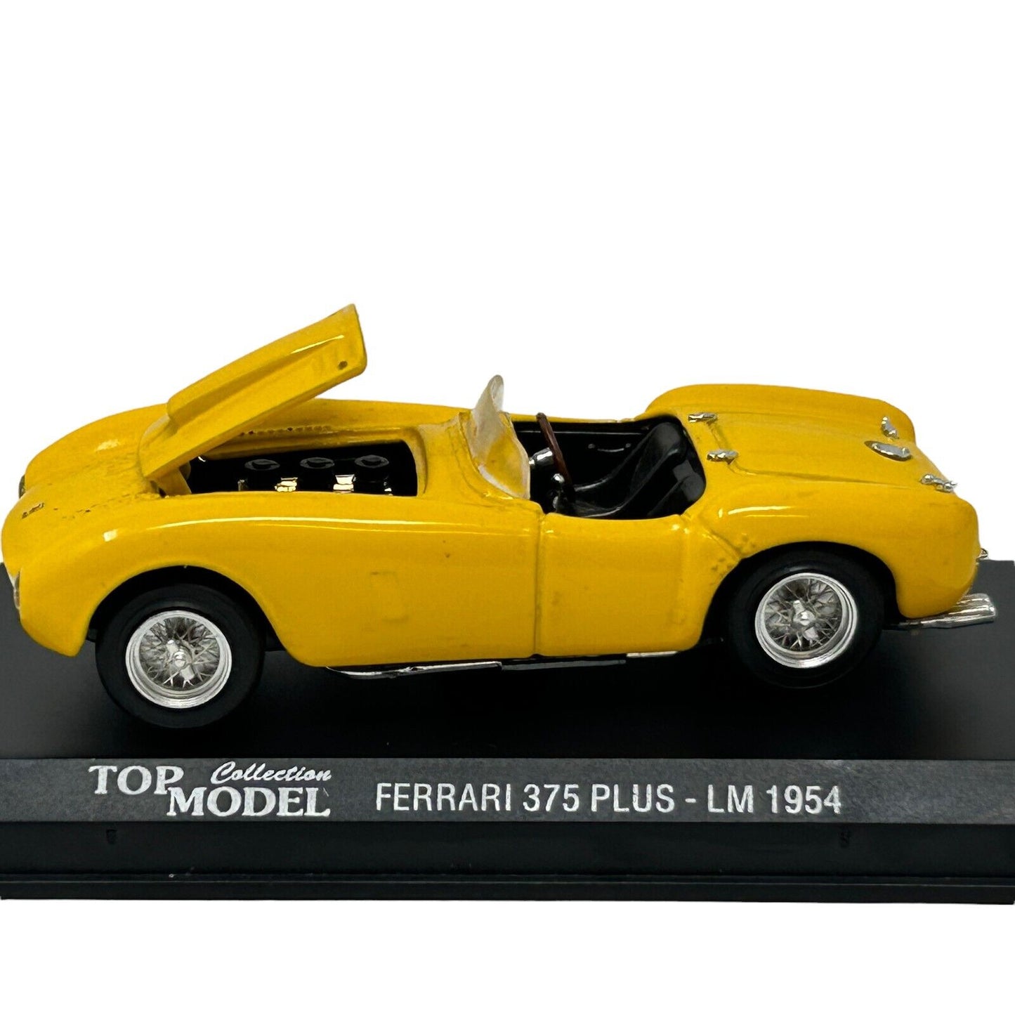 Ferrari 375 Plus Le Mans Top Model 1954, coche en fundición a presión, amarillo, fabricado en Italia, escala 1/43