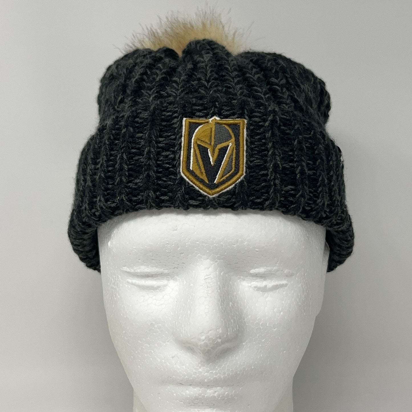 Las Vegas Golden Knights Womens Cuffed Pom Pom Beanie Toque Winter Hat Black 47