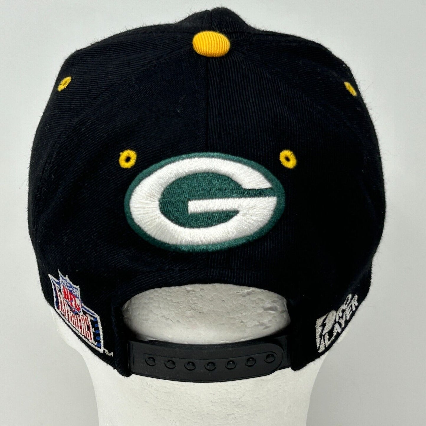 Vintage Green Bay Packers Baseball Hat Cap Black 90s Snapback NFL Pro Player