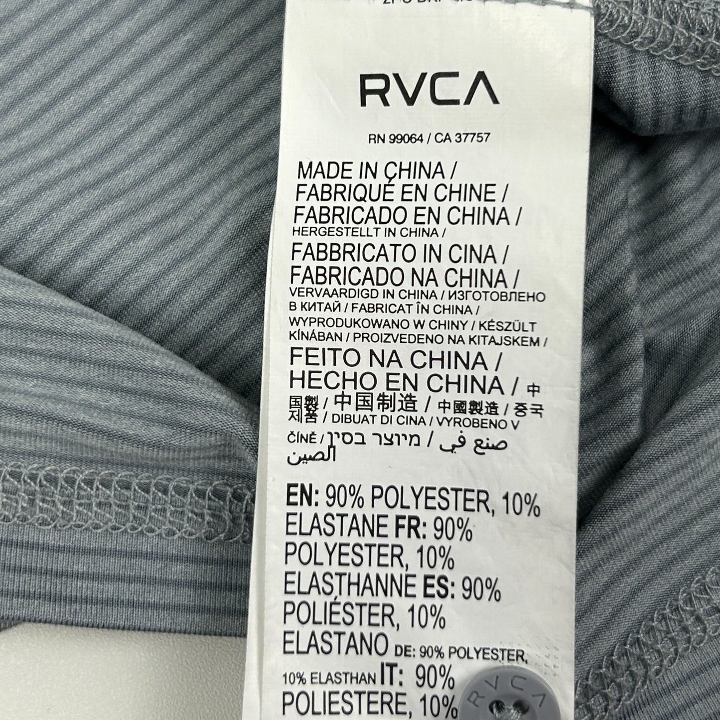 RVCA Sport Vent Polo Shirt PM Tenore Skater Surfer Surfing MMA Gray L Large