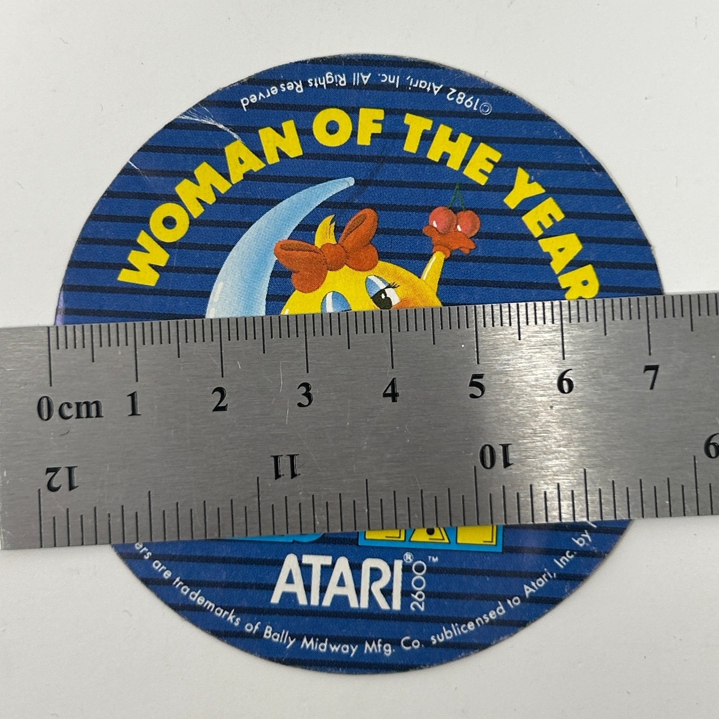 Vintage 80s Atari 2600 Ms Pac Man Paper Sticker 1982 Woman of the Year Pacman
