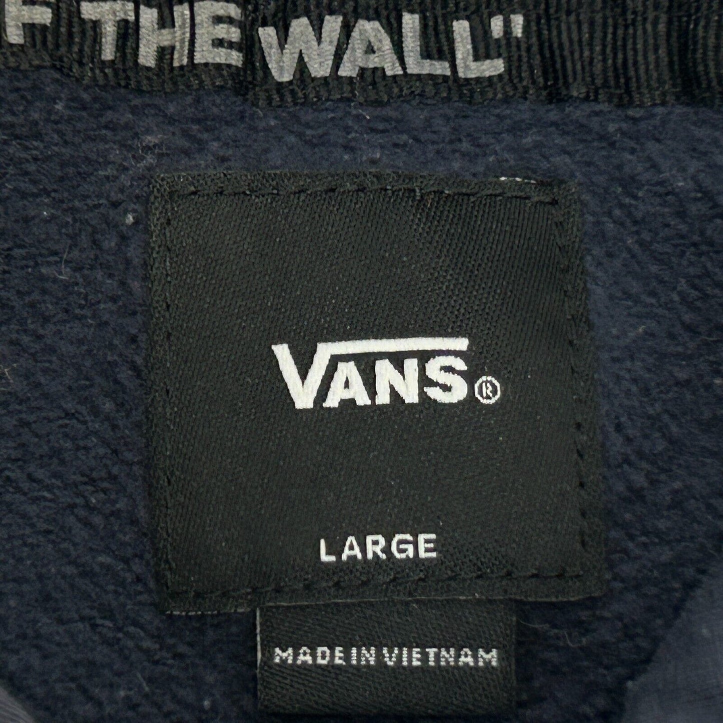 Vans Off The Wall Womens Hooded Sweatshirt Large Streetwear Skater Blue Hoodie