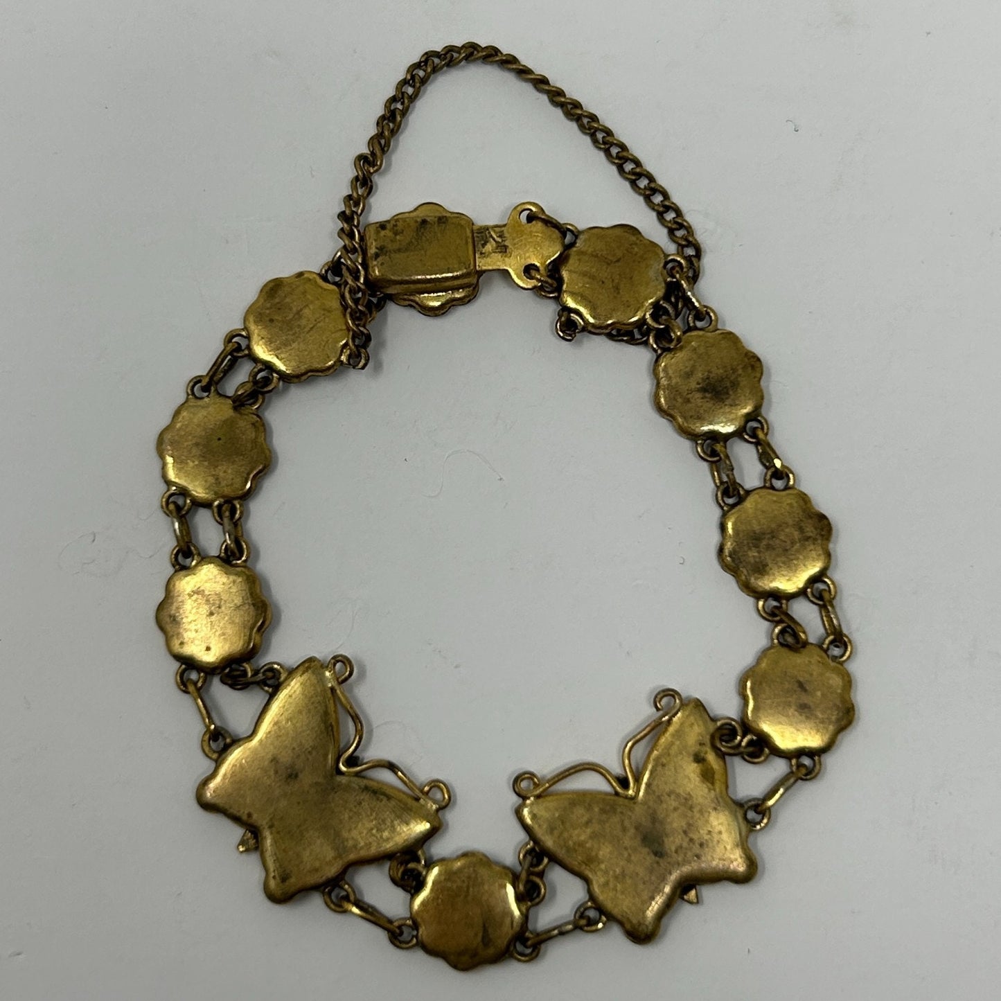 Vintage K24 Japanese Damascene Butterfly Jewelry Set Necklace Bracelet Earrings