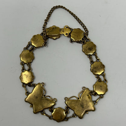 Vintage K24 Japanese Damascene Butterfly Jewelry Set Necklace Bracelet Earrings