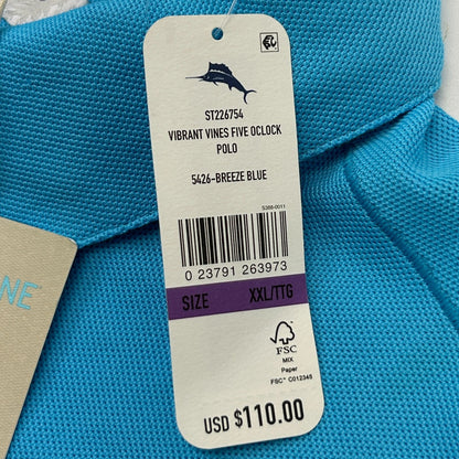 Tommy Bahama Five O'Clock IslandZone Polo Shirt Short Sleeve Blue Mens 2XL XXL