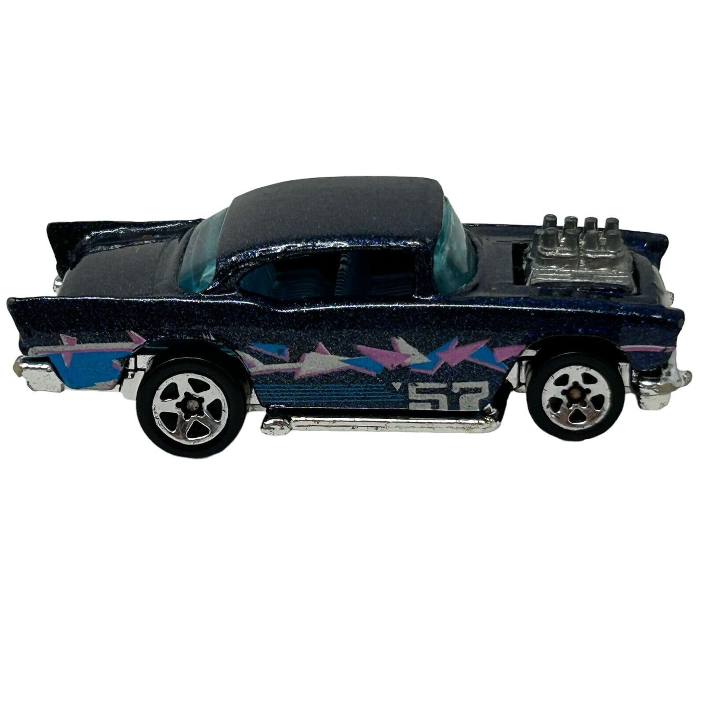 1957 Chevy Hot Wheels Collectible Diecast Car Blue Chevrolet Vehicle Vintage 90s