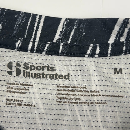 Sports Illustrated Abstract Raglan T Shirt M Medium Black Stretch Short Sleeve