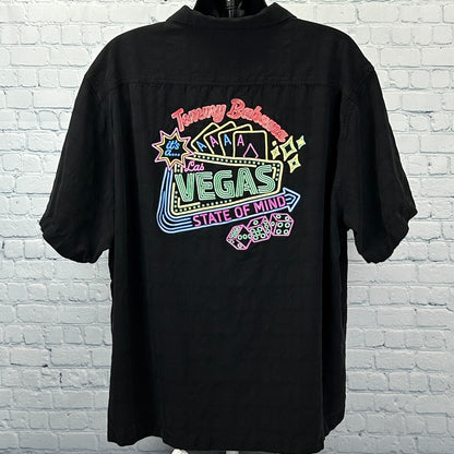 Tommy Bahama Las Vegas State of Mind Hawaiian Camp Shirt Casino Silk Black 3XLB
