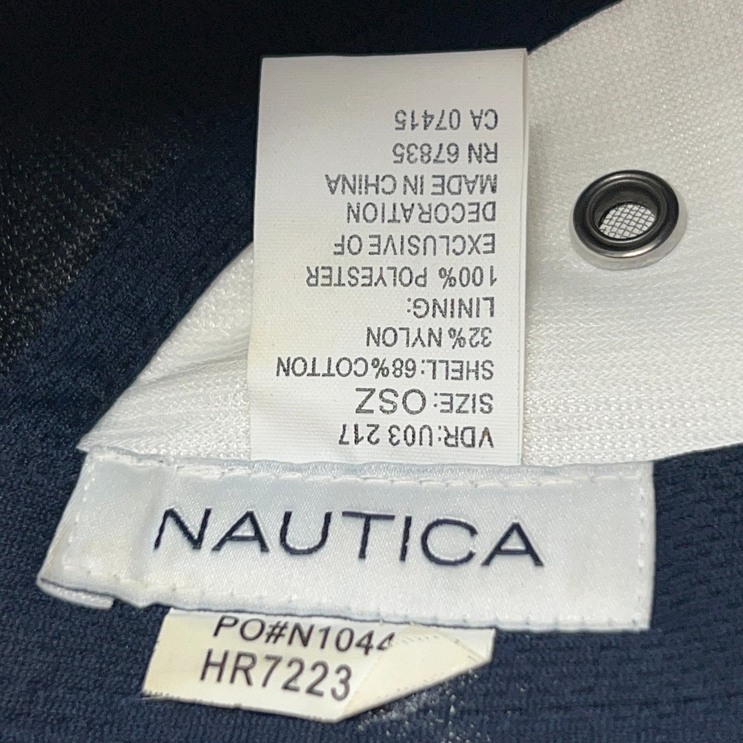 Nautica J Class 83 Sail Racing Camp Hat Baseball Cap 5 Panel Strapback Blue