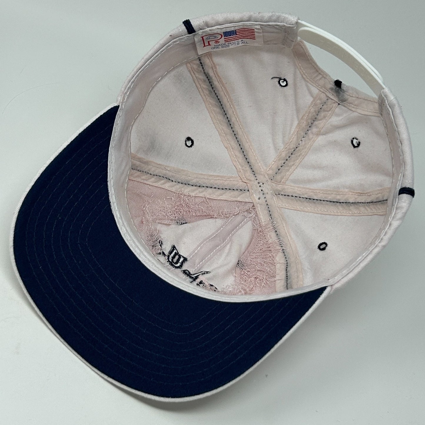 Vintage 80s Club Sportswear Hat Baseball Cap 6 Panel Made In USA Snapback White