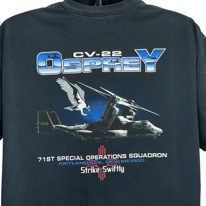 Camiseta Osprey CV-22, talla extra grande, 71.º escuadrón de operaciones especiales, USAF, para hombre, color negro