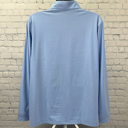 Good Good Quarter 1/4 Q Zip Shirt Golfer Golfing Long Sleeve Blue 3XL 3XLarge