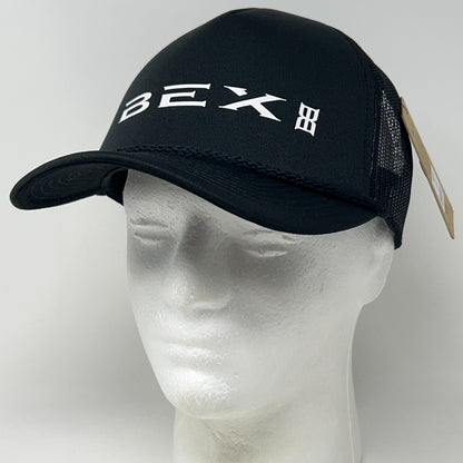 BEX Sunglasses Trucker Hat Baseball Cap Rope Corded 5 Panel Mesh Snapback Black
