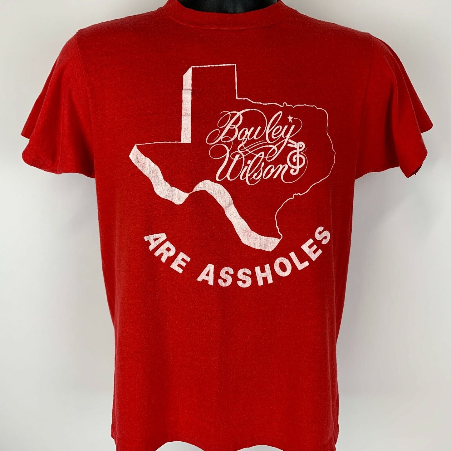 Bowley and Wilson Are A-holes Vintage 80s T Shirt Small Texas Comedy Country