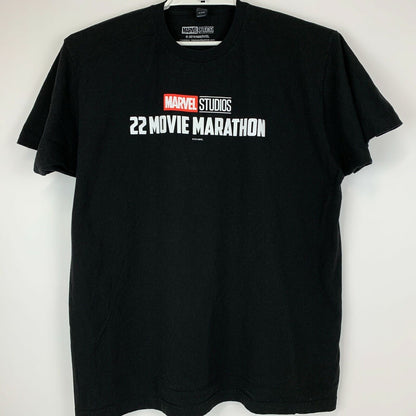 Marvel Studios 22 Movie Marathon T Shirt Mens XL X-Large Infinity Saga MCU Black