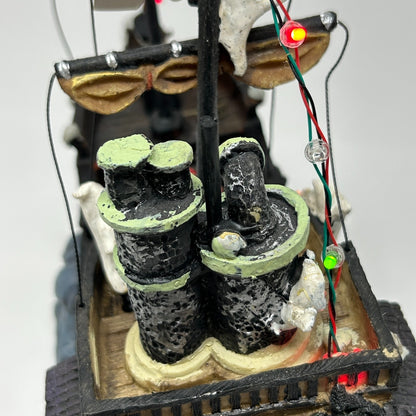 Halloween Village Pirate Ship With Motion Movement LED Lights Sea Ghost Target