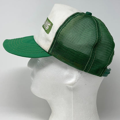 Vintage 80s Happy Days Smokeless Tobacco Trucker Hat Baseball Cap Snapback Green
