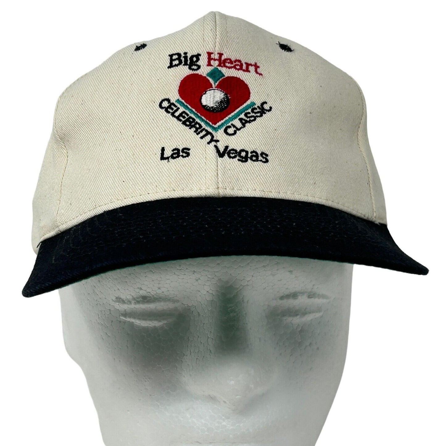 Las Vegas Big Heart Celebrity Classic Hat Vintage 90s Golfing Ivory Baseball Cap