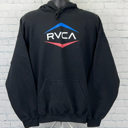 RVCA Logo Hoodie Hooded Sweatshirt Black Long Sleeve PM Tenore MMA XL X-Large